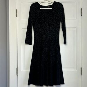 Ivanka Trump Black Knit Fit & Flare Dress, Size XS